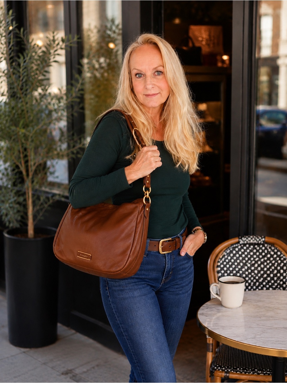 Marc by Marc Jacobs Pebbled Leather Hobo Shoulder Crossbody Cognac Bag - Picture 16 of 16